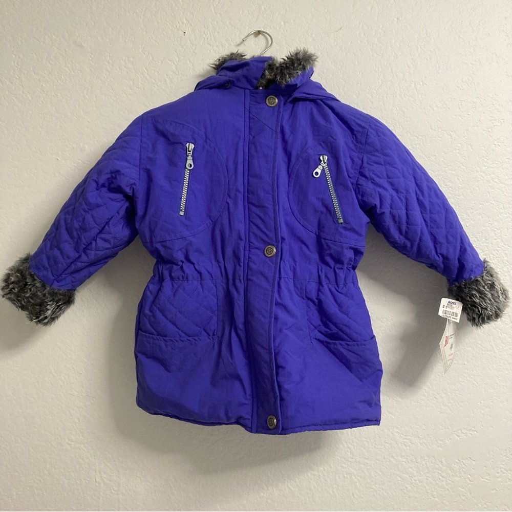 NWT‎ Braetan Girls Lilac Purple Winter Coat Faux Fur Size M 5/6 Puffer Jacket